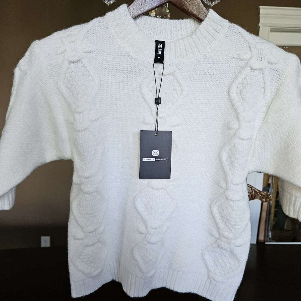 Elegant Plain Urban Crew Neck Knit Top